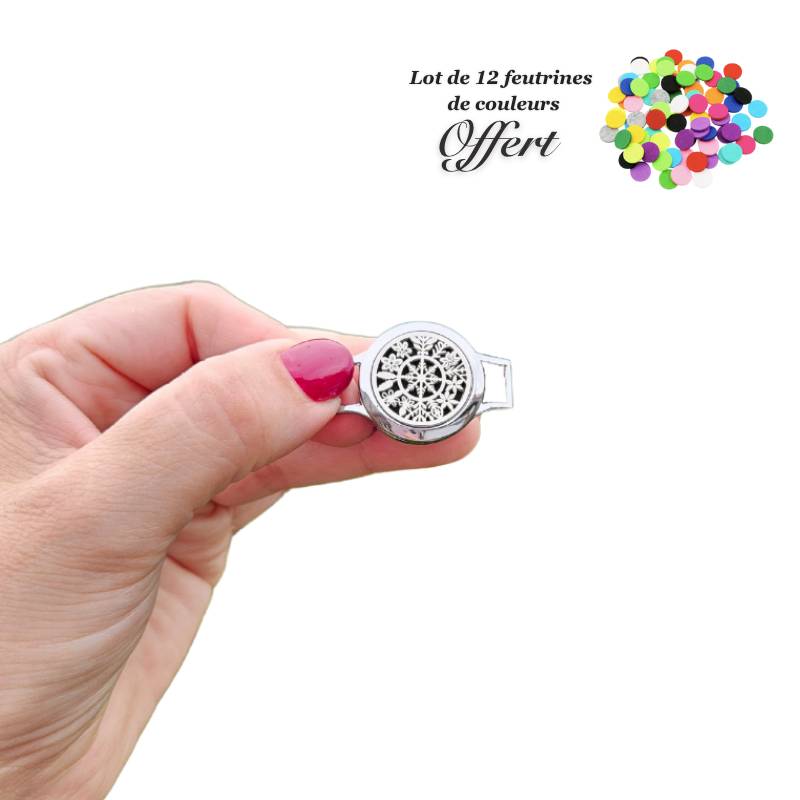 Médailon diffuseur "Flocon d’éternité" – bijou souvenir délicat