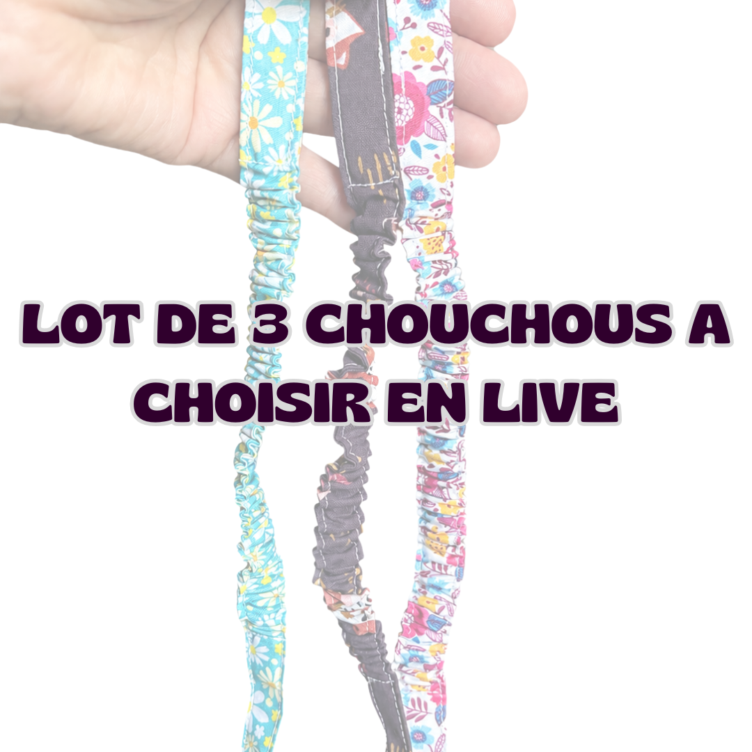 LIVE - Lot de 3 chouchous à choisir