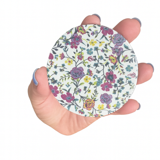 Miroir FOREVEHER en tissu popeline fleurie Argelès – accessoire unique au charme méditerranéen