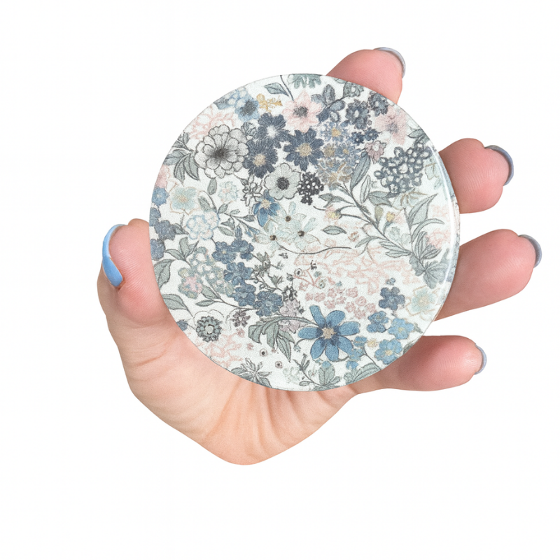 Miroir FOREVEHER en tissu popeline fleurie Paris – accessoire poétique et élégant