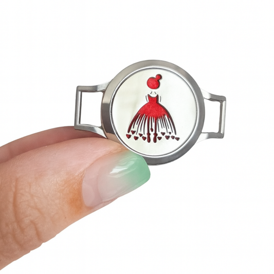 Médaillon Danseuse étoile FOREVEHER, vendu seul ou avec un bracelet tissu. Création unique. 