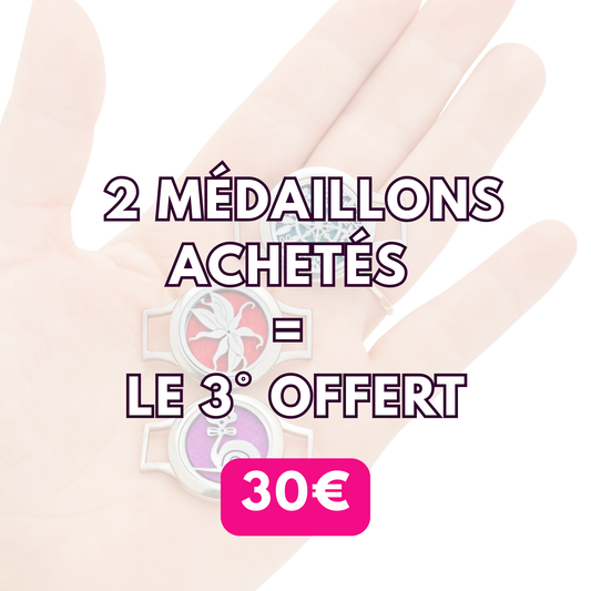 Pack médaillons: 2 achetés, le troisième est offert. 